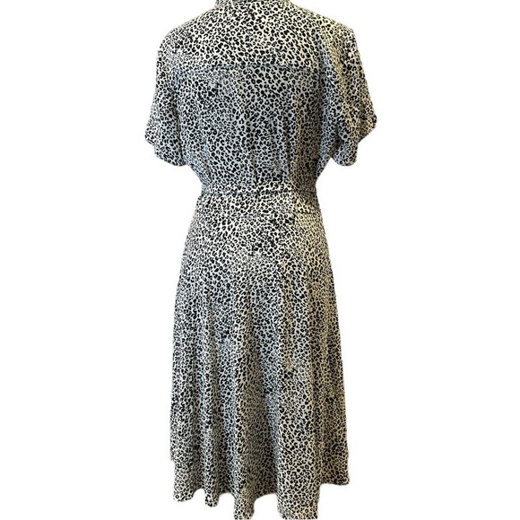 Nanette Lepore - animal leopard print midi tie-waist short sleeve dress 8 - Picture 2 of 7